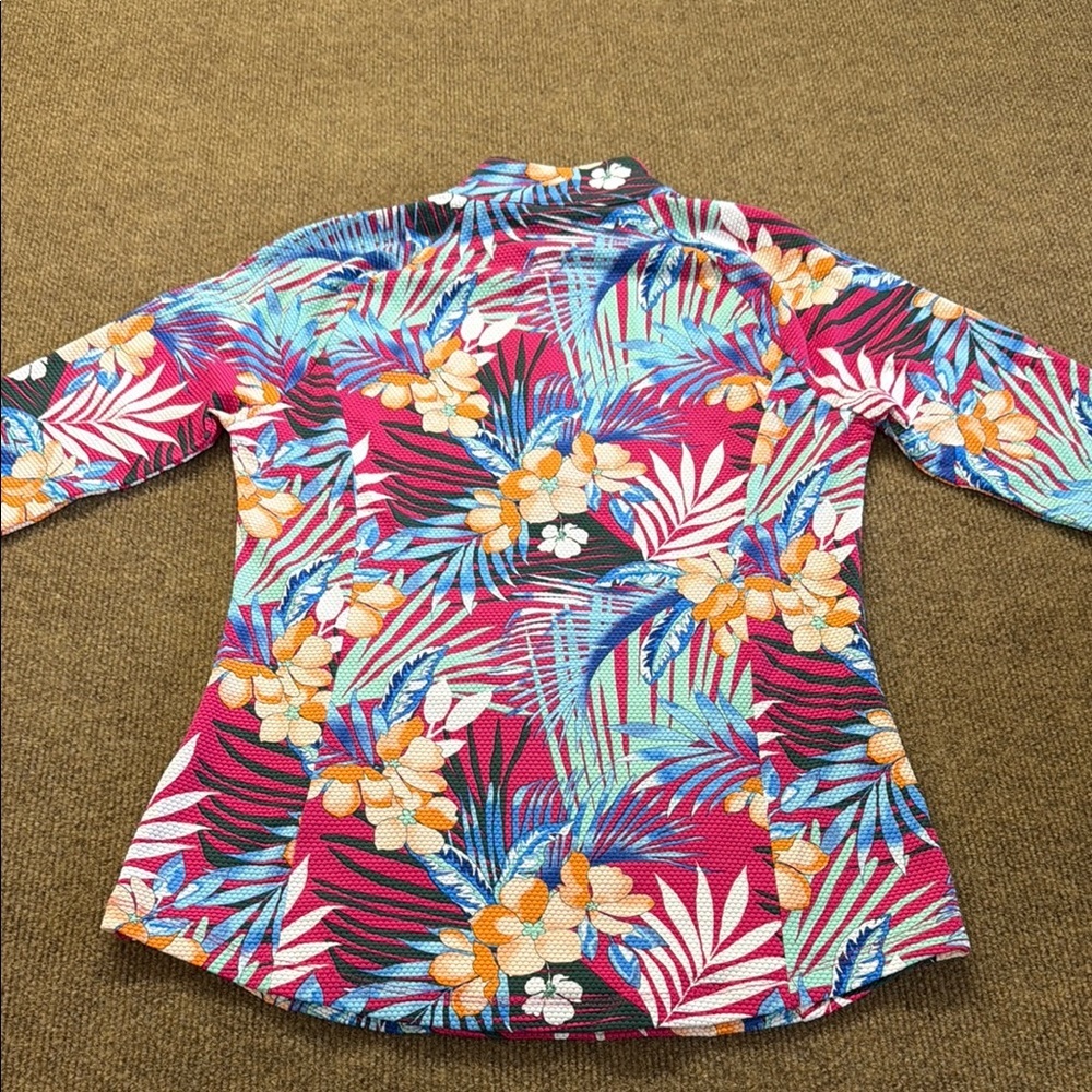 Tommy Bahama Golf & Tennis Womens Small 1/4 Zip Pullover FloralTextured - Picture 7 of 7